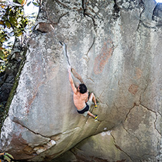 climber at stone fort